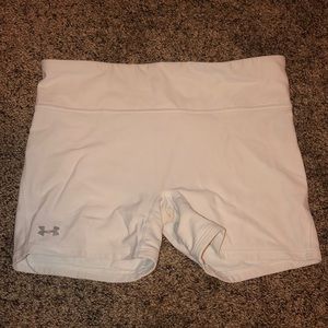 Under Amour white spandex shorts